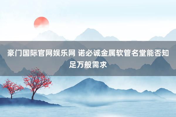 豪门国际官网娱乐网 诺必诚金属软管名堂能否知足万般需求