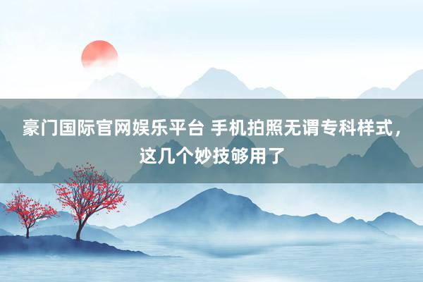 豪门国际官网娱乐平台 手机拍照无谓专科样式，这几个妙技够用了